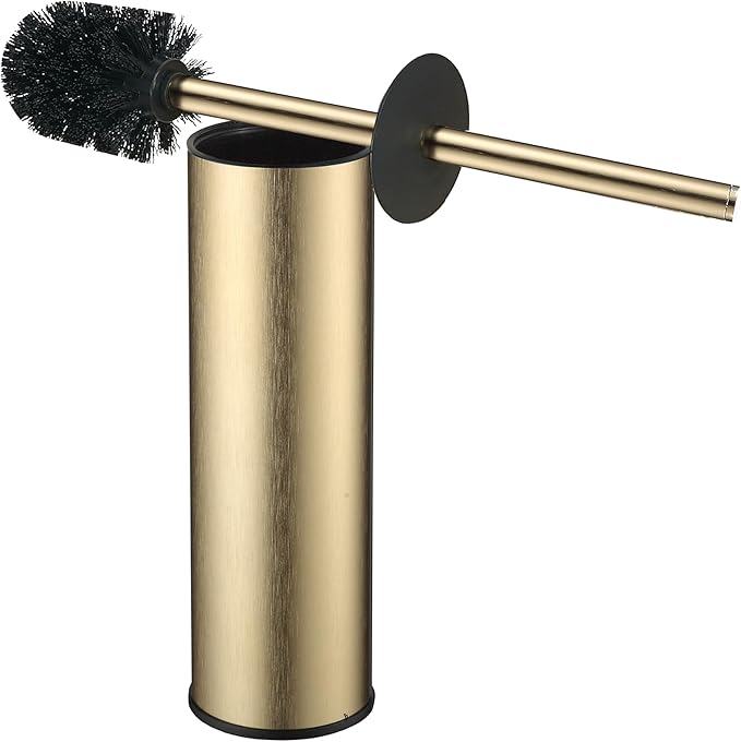 KLDKLD Toilet Brush and Holder Set Premium Material Toilet Bowl Cleaner Free Standing Toilet Bowl Brush and Holder Gold