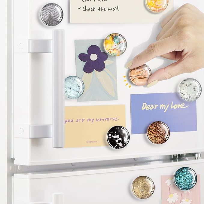 FINDMAG 12 Pack Fridge Magnets, Cute Magnets for Whiteboard, Classroom, 3D Glass Magnet Refrigerator Clear for Picture, Kitchen, Cute Magnet Pretty, Fridge, Cubicle, School, Home, Teacher Supplies