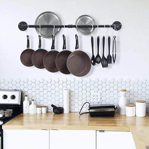 Nisoger 12 Pack 6 Inch White S Hooks, Large Vinyl Coated S Hooks with Rubber Stopper Non-Slip Heavy Duty, Steel Metal Coated Closet S Hooks for Hanging Jeans, Plants, Jewelry, Pots, Pans, Cups, Towels