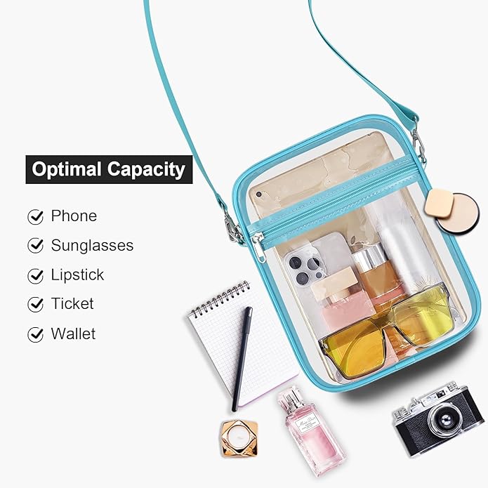 USPECLARE Clear Purse Stadium Transparent Messenger Bag Stadium Approved for Men and Women Clear CrossBody Bag