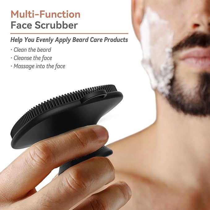 3 PCS Silicone Bath Brush Set,Back Scrubber & Body Brush & Face Brush Set, Super-Exfoliating & Lathering Body Scrubber, Shower Brush, Face Scrubber Combination for HomeBathroom Hotel Travel.(Black)