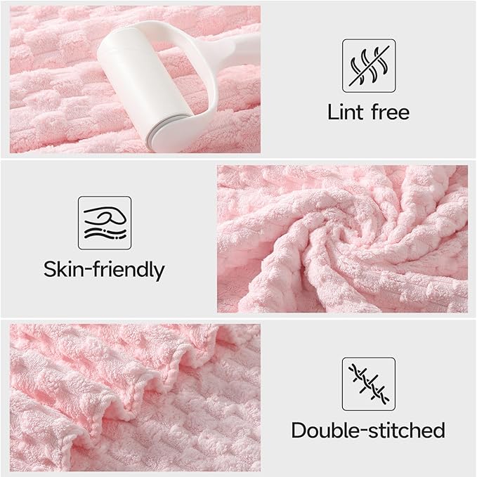 REDKISS Pink Microfiber Bath Towels Set of 6-35x70 Inches Oversized Bath Sheets, Extra Large Bath Towels Set of 6 for Adults, Super Soft Quick Dry Lint Free Absorbent Microfiber Shower Towels