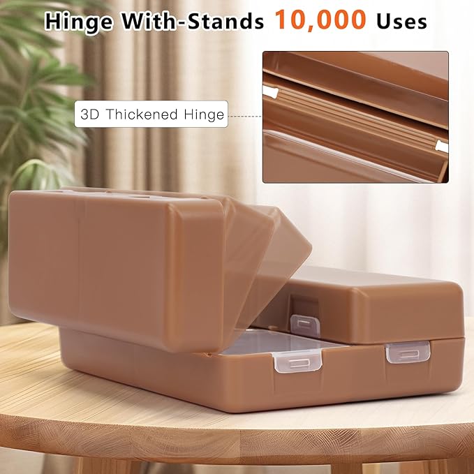 FYY Daily Pill Organizer,2 Pcs 7 Compartments Portable Pill Case Travel Pill Organizer,[Folding Design] Pill Box for Purse Pocket to Hold Vitamins,Cod Liver Oil,Supplements and Medication-Brown