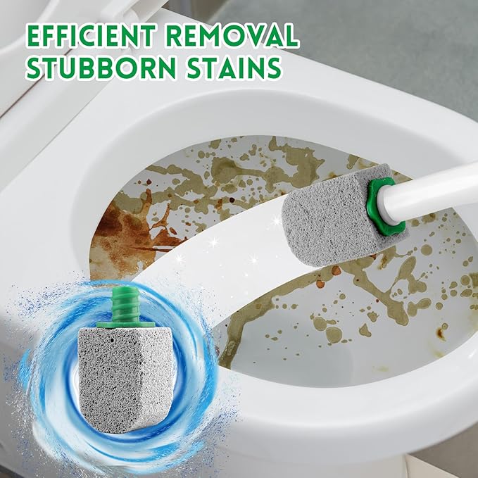 Pumice Stone Toilet Bowl Cleaner With Long Handle Pumice Stone Toilet Cleaner Rust and Grease Stain Clean Suitable for Toilets Bathroom Sink,BBQ 2 Wand+ 10 Pack Pumice Stones