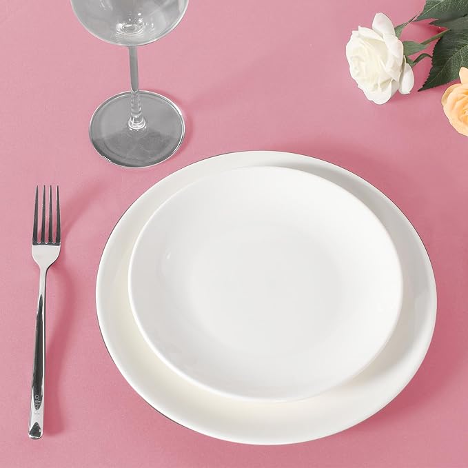 sancua Round Tablecloth 108 Inch Diameter, 6 Pack - Circle Polyester Fabric Table Cloth for Wedding Party Reception Banquet Birthday, Washable Christmas Table Cover (Fit 42-96 Inch Tables), Pink