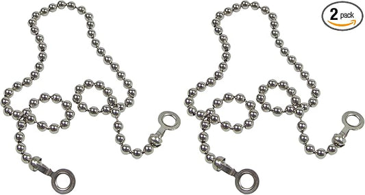 Danco, Inc. 80039 Stopper Bead Chain, 15 in L, Stainless Steel, Chrome Plated, Replacement (Pack of 2)