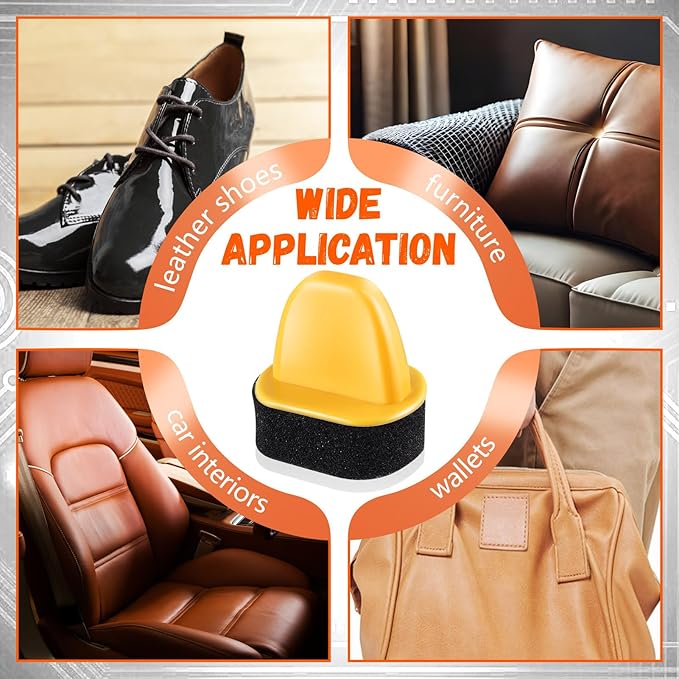 10 Pcs Shine Shoes Sponge Applicators Foam Dauber Shoe Polish Applicator Brush Leather Shoes Boots Care Cloths Suede Cleaner(10 Pcs Shoe Sponge A)