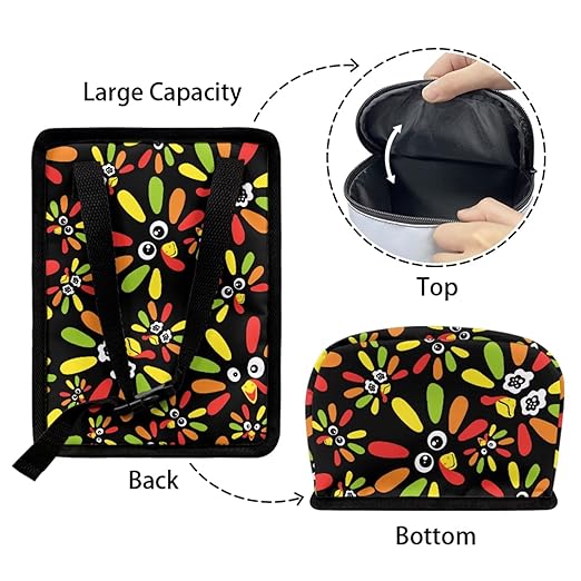 1.2 Gallons Trash Can for Car, Funny Turkey Car Trash Bag, with Zipper Leak-Proof Lid Design, Adjustable Hanging for Tail of Console/Back of Seats, Easy to Clean, Family Trips Essential