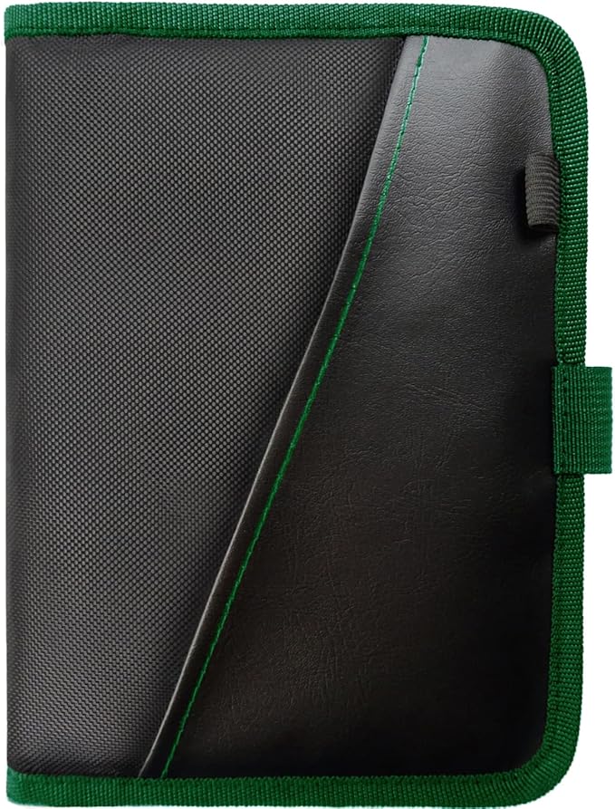 Glove Box Compartment Organizer - Car Document Holder - Owner Manual Case Pouch - Vehicle Storage Wallet for Registration & Insurance Card - Premium Auto Paperwork Holder - Log Book included - Green