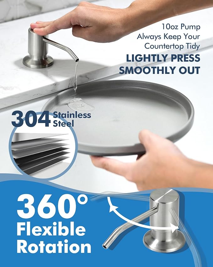 VFAUOSIT Kitchen Faucets with Pull Down Sprayer, RV Bath Faucets, Shower Faucet with Soap Dispenser for Sink Faucet 1 or 3 Hole, Suitable for Farmhouse Camper Laundry Rv Bar
