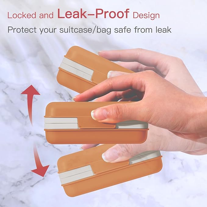 Quatish Bar Soap Holder Dish 1 Pack for Shower, Travel Soap Case with Lid for Gym, Camping Essentials, Hiking, Travel Size Toiletries, Portable, Leakproof, Orange