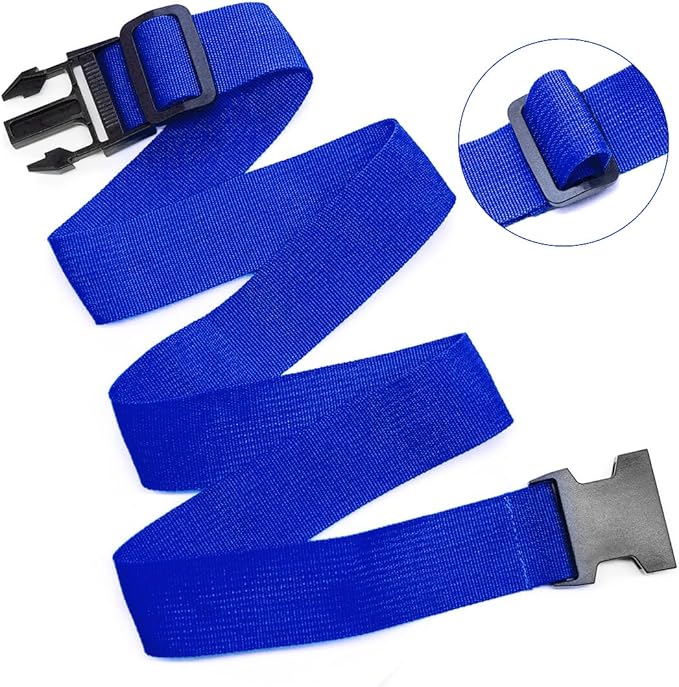 2Pack Luggage Straps for Carry-On Bag, Adjustable Suitcase Belt, Add-Bag Travel Attachment Accessories for Connecting Your 3 Luggages, Blue