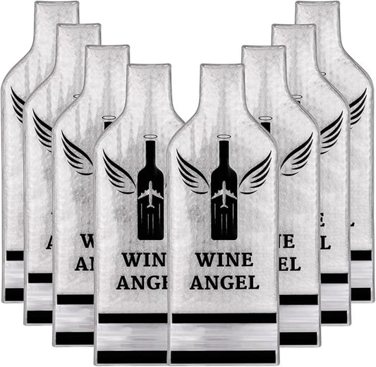 [UPGRADED PROTECTION] 8 Set (16 pcs) Reusable Wine Bags for Travel, Wine Travel Protector, Bottle Travel Sleeve Case For Airplane, Car, Cruise, TRIPLE Protection Luggage Leakproof Safety Impact Resist