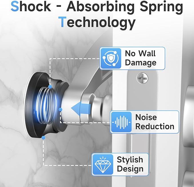 15PC Door Stoppers for Wall, 1.65 x 0.9 Inch Door Knob Wall Protector with Silicone & Aluminum Alloy, Adhesive & Screw Mounting Door Bumper for Home & Office Walls, Black