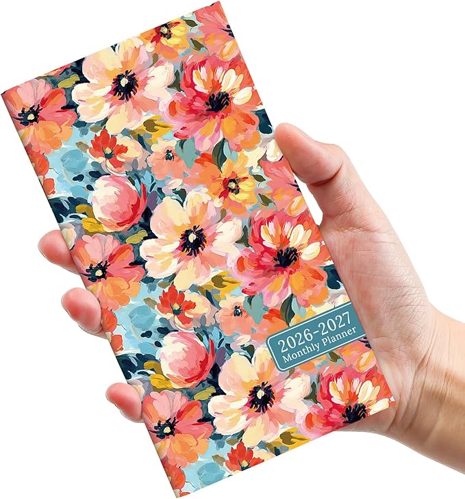 Pocket Calendar 2026-2027 for Purse, Two Year Monthly Planner Pocket Size, Jan 2026 to Dec 2027 Monthly Planner Small Size (6.5" x 3.5") - Pastel Garden