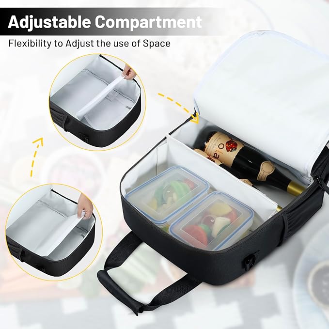 MIER Backpack Cooler 24 Cans Insulated Soft Cooler Bag with Detachable Double Decker Leakproof Lightweight Lunch Back Pack Women Men for Work Travel Picnic, Black