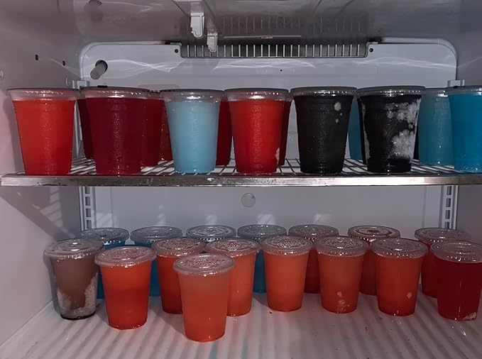 TashiBox 16oz-100 Count Plastic cups with flat lids | Disposable Plastic Ice coffee Cups to go | Crystal Clear