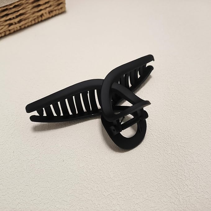 5 Inch Hair Claw Clips Extra Large No Slip Big Matte Jaw Clip for Long Curly Thick Hair Women, 4 Pack Black