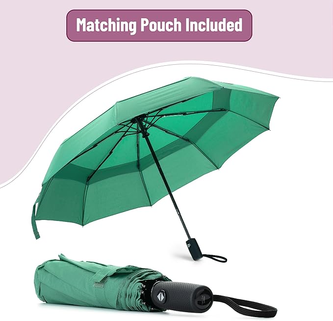 Mr. Pen- Windproof Travel Umbrella, Small Water-Resistant Automatic Folding Umbrella for Rain and Sun, Light, Compact and Portable for Women & Men, Fits Car & Backpack