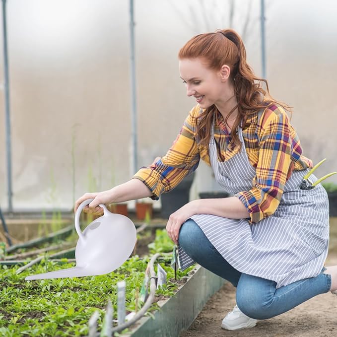 ZXJ Small Plastic Watering Can - 1/4 Gallon - for Home Plant Garden - White