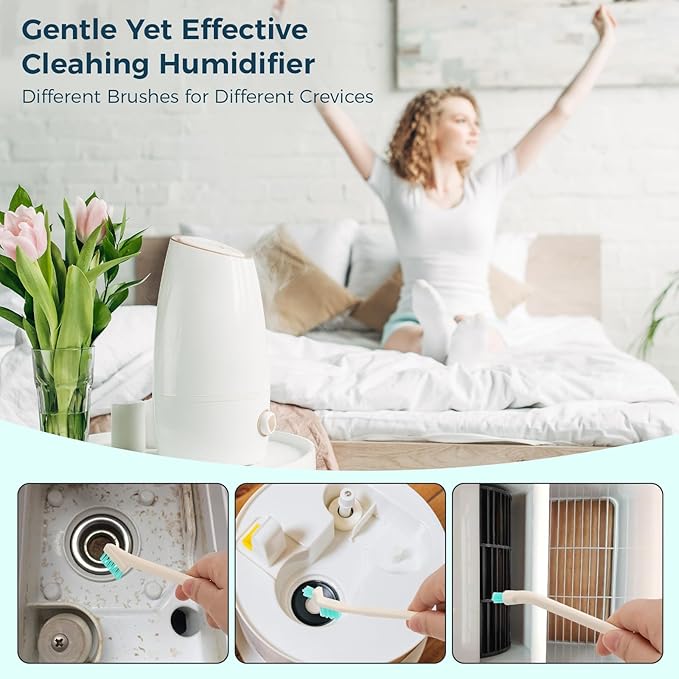 11 Pcs Humidifier Cleaner Brush Set, Crevice Cleaning Brush Small Detail Cleaning Brushes for Humidifiers, Keyboards, Tiles, Bottles & Tight Spaces | Portable Home/Travel Clean Tools