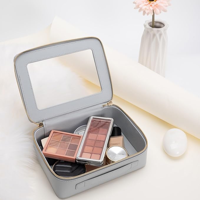 Aveniee Clear Makeup Bag Organizer, Travel Toiletry Bag for Women, Waterproof Cosmetic Pouch with Zippers,Car Organizers and Storage Case for Accessories,Blue