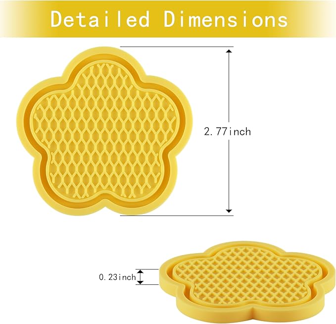 GaRhomxy Car Cup Holder Coaster, Universal Non-Slip Recessed Flower Shaped Cup Holders, Cute Car Accessories Interior for Women and Man Interior Sets 4 Pack (Yellow)