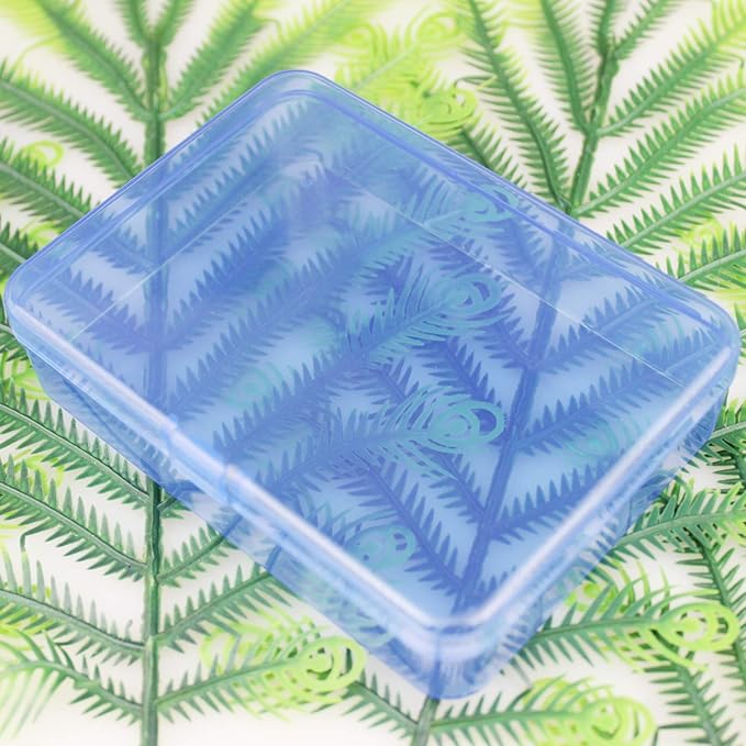 LJY 12 Pieces Rectangular Empty Mini Clear Plastic Organizer Storage Box Containers with Hinged Lids (4.5 x 3.3 x 1.1 inch, Blue)