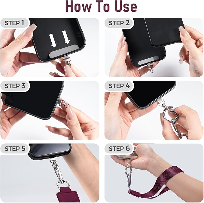 Clip and Go Strap for Phone with Wallet Crossbody Phone Lanyard and Detachable Checkered Bag with ID Window and RFID Pouch for Daily Travel.