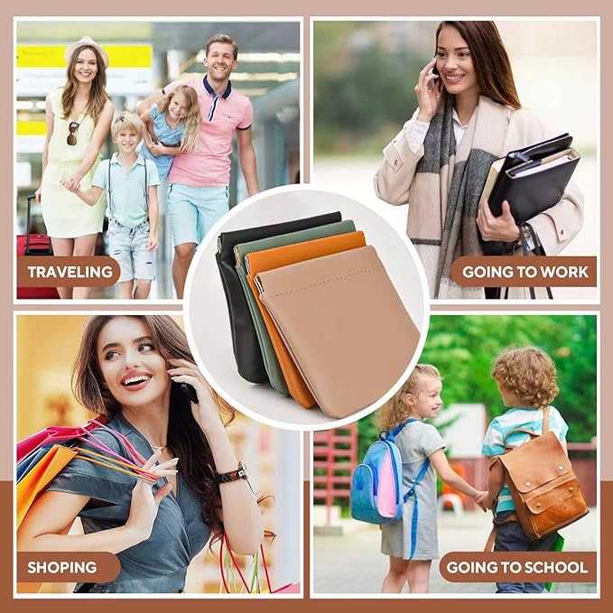 4PCS Small Makeup Bag for Purse，Waterproof Leather Portable Mini Makeup Bag,Snap Closure Organizer Pouch for Coin Cards Jewelry Lipstick Cosmetic Accessories，Small Travel Kit Storage Pouch