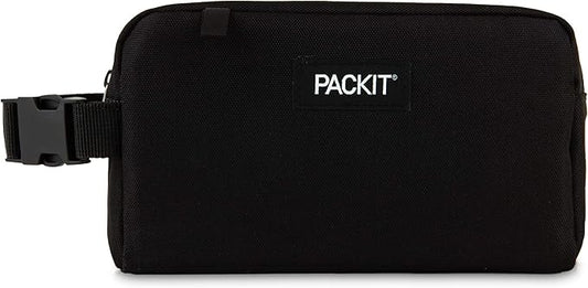 PackIt Freezable Small Insulated Snack Box, Black, with EcoFreeze Technology (Built-in Ice Pack), Mini Cooler or Small Lunch Bag, For Fresh Snacks On the Go, for Work, Gym, or Travel