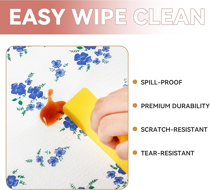 RAY STAR Shelf Liner, Non Adhesive Blue Floral Kitchen Cabinet Liner for Pantry Drawer Vanity, Strong Grip Non Slip, Shelf Liners for Cupboard 18 Inch x 8 FT (7 Rolls) Signature Delivery