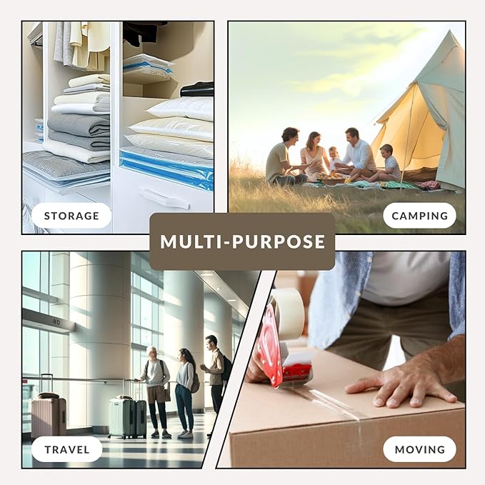 35 Pack Vacuum Storage Bags with Pump, Compression Space Saver for Comforters, Bedding, Blanket Storage, Vacuum Seal Bags for Clothing, Luggage and Closet Organizer, Safe Poly Material