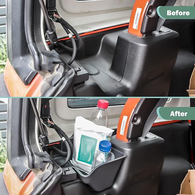 Phamyor Rear Trunk Storage Tray Organizer Wheel Well Storage Bin for 2018-2022 Jeep Wrangler JL JLU Interior Accessories, Rear Cargo Side Tray, Cargo Expansion Box, Bolting, Left & Right, Black