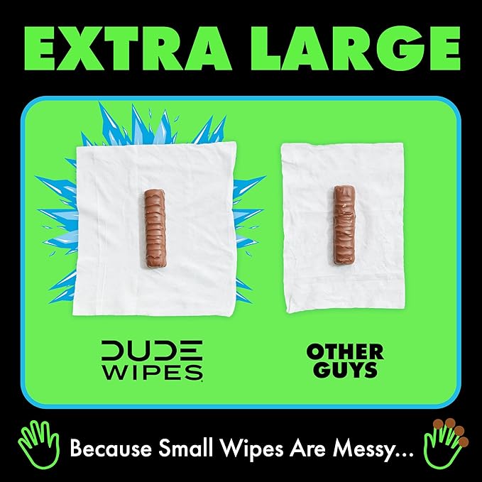 DUDE Wipes MentHOLE XXtreme Flushable Wipes - Menthol Infused Extra-Large Adult Wet Wipes - 3 Pack (144 Count) - Infused with Menthol for a Cooling Sensation - Septic and Sewer Safe