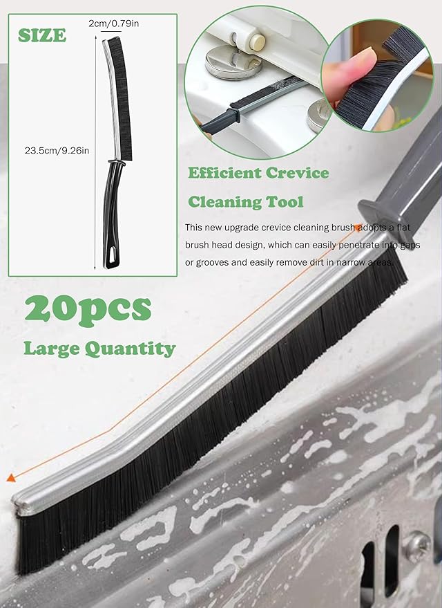 20Pcs Crevice Cleaning Brush - Multifunctional Hard Bristle Crevice Cleaning Brush, Gap Brush Cleaning Tools for Household Use, Home, Kitchen, Bathroom, Window, Vehicle, Faucets, Toilet