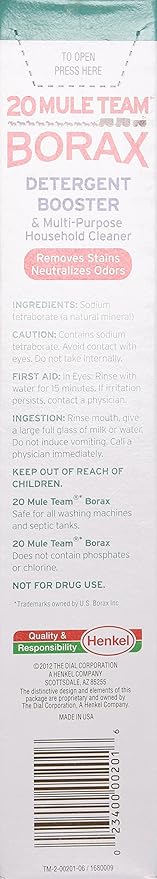 Borax 20 Mule Team Detergent Booster, 65 Oz (Pack of 2)
