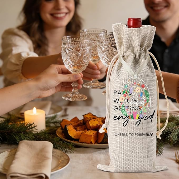 Easter Engaged Gift Engagement Gifts for Couples Her, Engagement Party Decorations Gifts for Engaged Couple Pairs Well with Getting Engaged Wine Bottle Bag Acrylic Ornament 2026