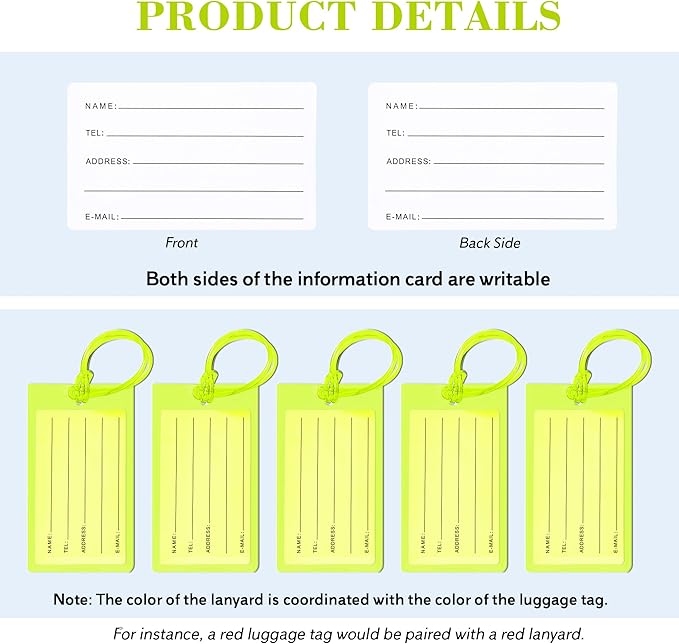 10 Pack Luggage Tags for Suitcases, Airplane Travel Essentials for Flying, International Travel Must-Haves, and Luggage Accessories by Sodsay