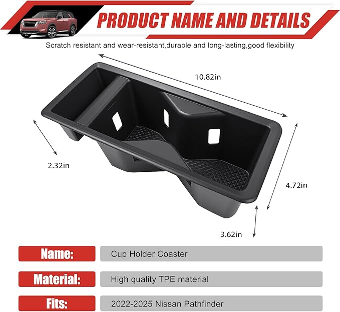 Cup Holder Coaster Fit for 2022-2025 Nissan Pathfinder Accessories, Cup Holder Mat Pad Inserts Interior Cup Holder Liner for 2024 Nissan Pathfinder