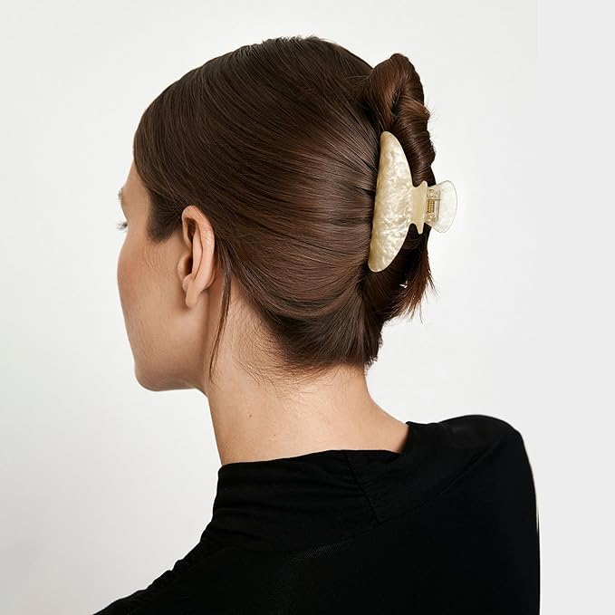 2 PCS Hair Claw Clips for Women Non-slip Hair Clips Strong Hold Large Hair Claw Clip for Thick Thin Hair Pink Elegant Hair Accessory for Girls