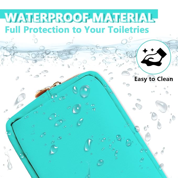 Small Makeup Pouch for Purse, Nylon Travel Toiletry Storage Pouch Cute Preppy Cosmetic Bag for Women Girls, Waterproof Makeup Organizer Skincare Bag Purse with Zipper (Small-Cotton Candy)