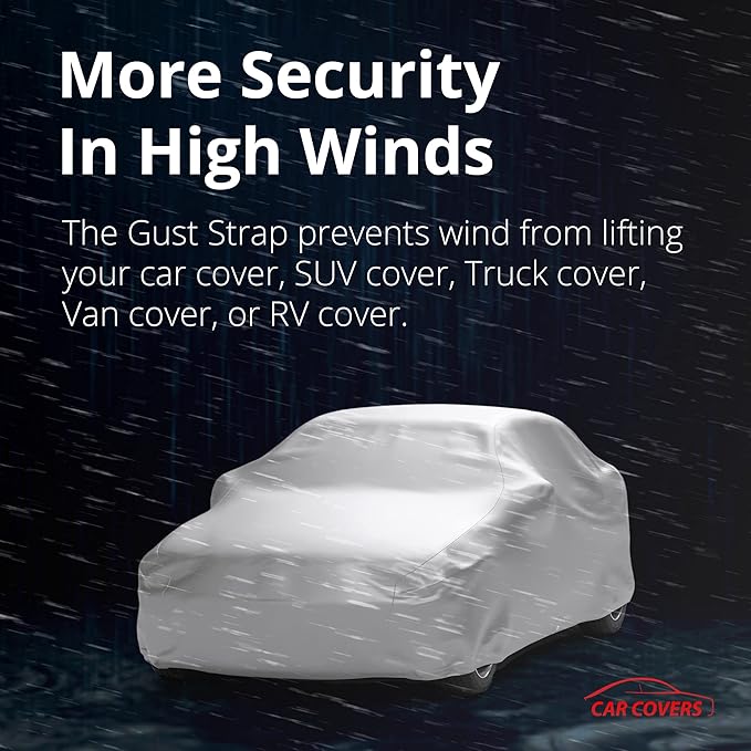 AllGuard Gust Strap Wind Protector Kit – Heavy-Duty Car Cover Straps with Bungee Cords and Hooks & Strong Locking Clips, Universal Fit for Most Cars, SUVs, Trucks, Keeps Covers Secure in High Winds