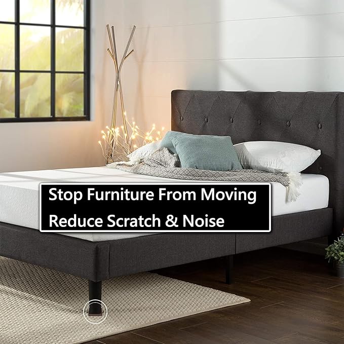 5x5 Square Rubber Furniture Caster Cups, Anti-Sliding Furniture Pads Bed Stopper Floor Protectors with Grip - Protect Any Flooring