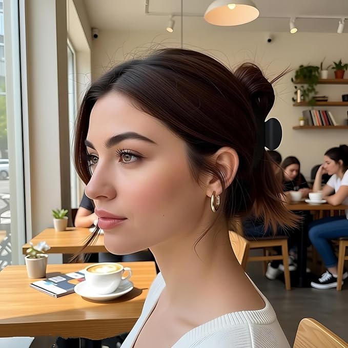 Big Claw Hair Clips for Women Hair Jaw Clips Large Hair Claw Clamps Acetate Hair Clip 2 Pack,Black/Brown