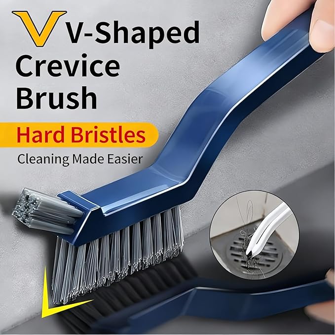 Cleaning Brush Set, Multifunctional Hard Bristle Grout Crevice Scrub Brush Tools for Household Bathroom Kitchen Tile Lines Floor Tub Sink Window Corners