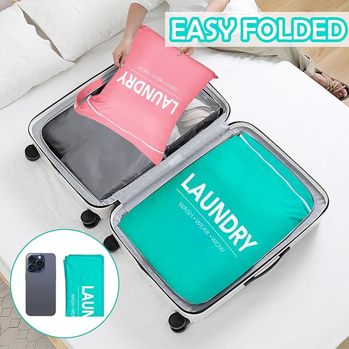2 Pcs Large Travel Laundry Bag Waterproof Wet Dry Bag Washable Dirty Clothes Bag for Gym Clothes Laundry Wet Clothes Swimming Yoga