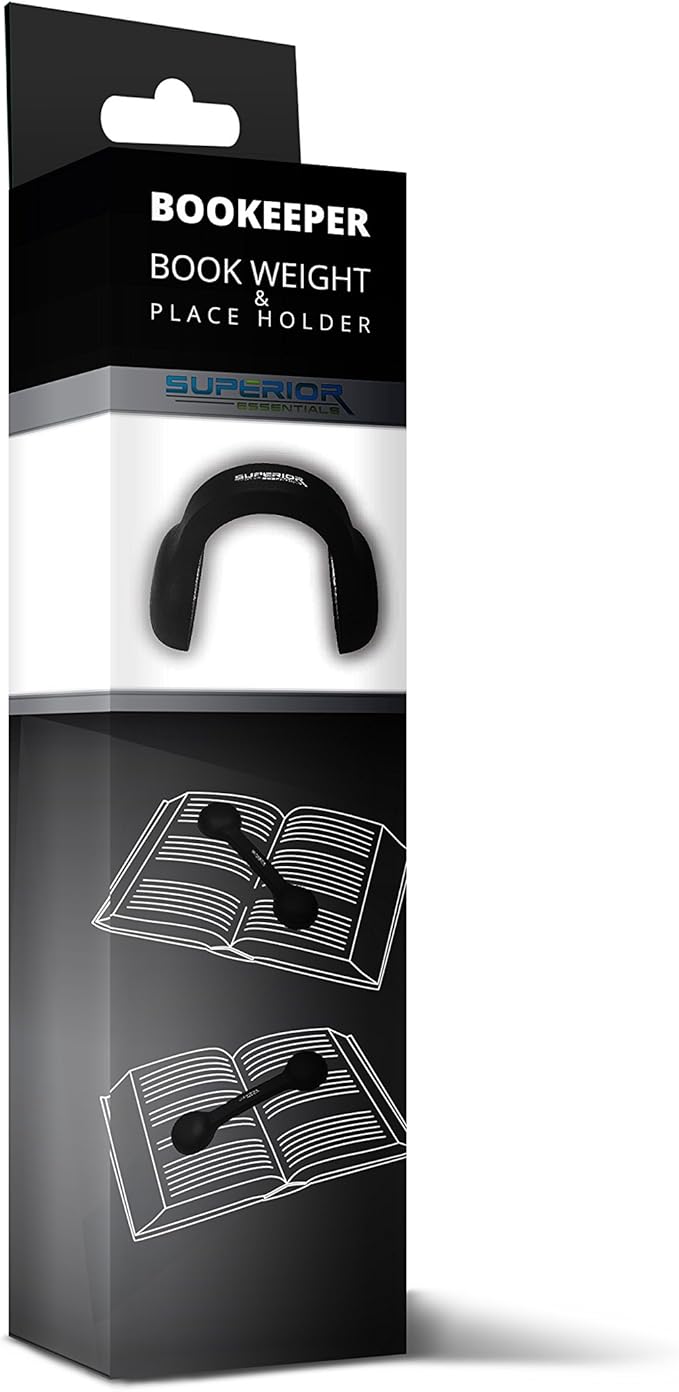 Bookmark/Weight-Page Holder-Holds Books Open and in Place-Black-by Superior Essentials
