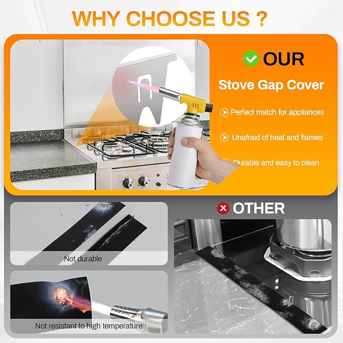 ItsNio 2Pack Upgrade 316 Stainless Steel Stove Gap Covers, Stove Gap Filler, Oven Gap Filler, Oven Side Gap Filler, Range Trim Kit, Heat Resistant and Easy to Clean, Length 23.4" Width 0.78"(Silver)