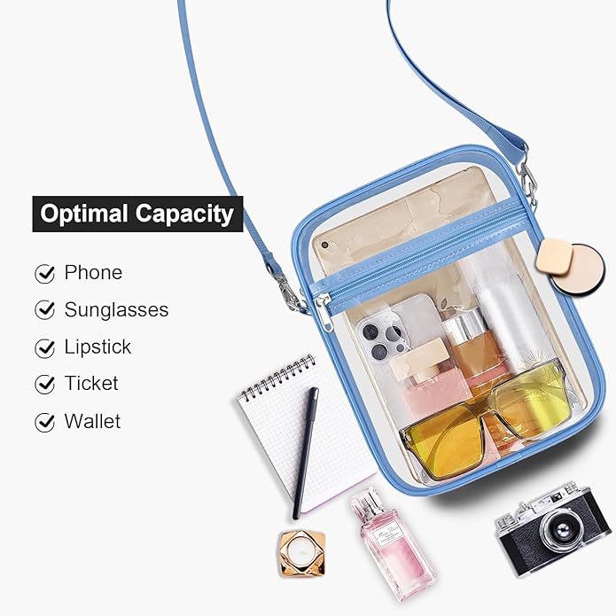 USPECLARE Clear Purse Stadium Transparent Messenger Bag Stadium Approved for Men and Women Clear CrossBody Bag